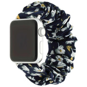 Apple Watch Armband Savara - Scrunchie - Nylon - dunkelblau geblümt