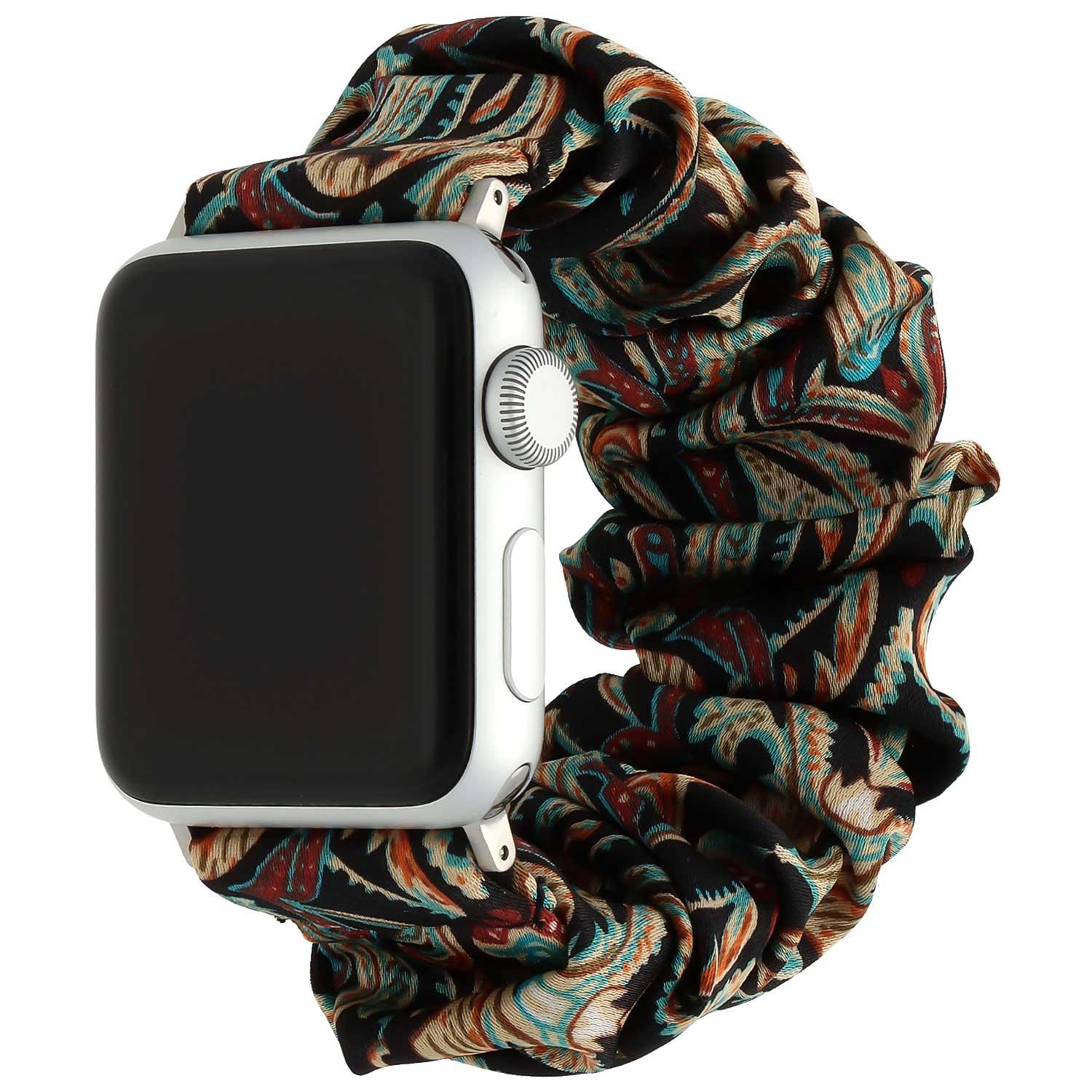 Apple Watch Armband Savara - Scrunchie - Nylon - Schwarz gefärbt