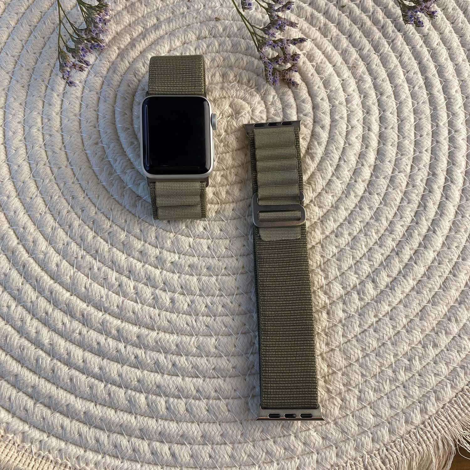Apple Watch Armband Alpine – Nylon – Oliv