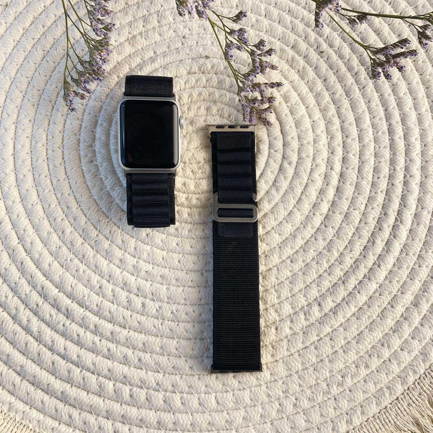 Apple Watch Armband Alpine - Nylon - Schwarz