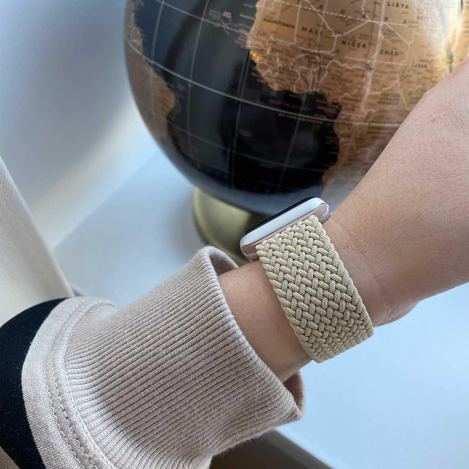 Apple Watch Armband Onyx – geflochten – Solo Loop – Nylon – Beige