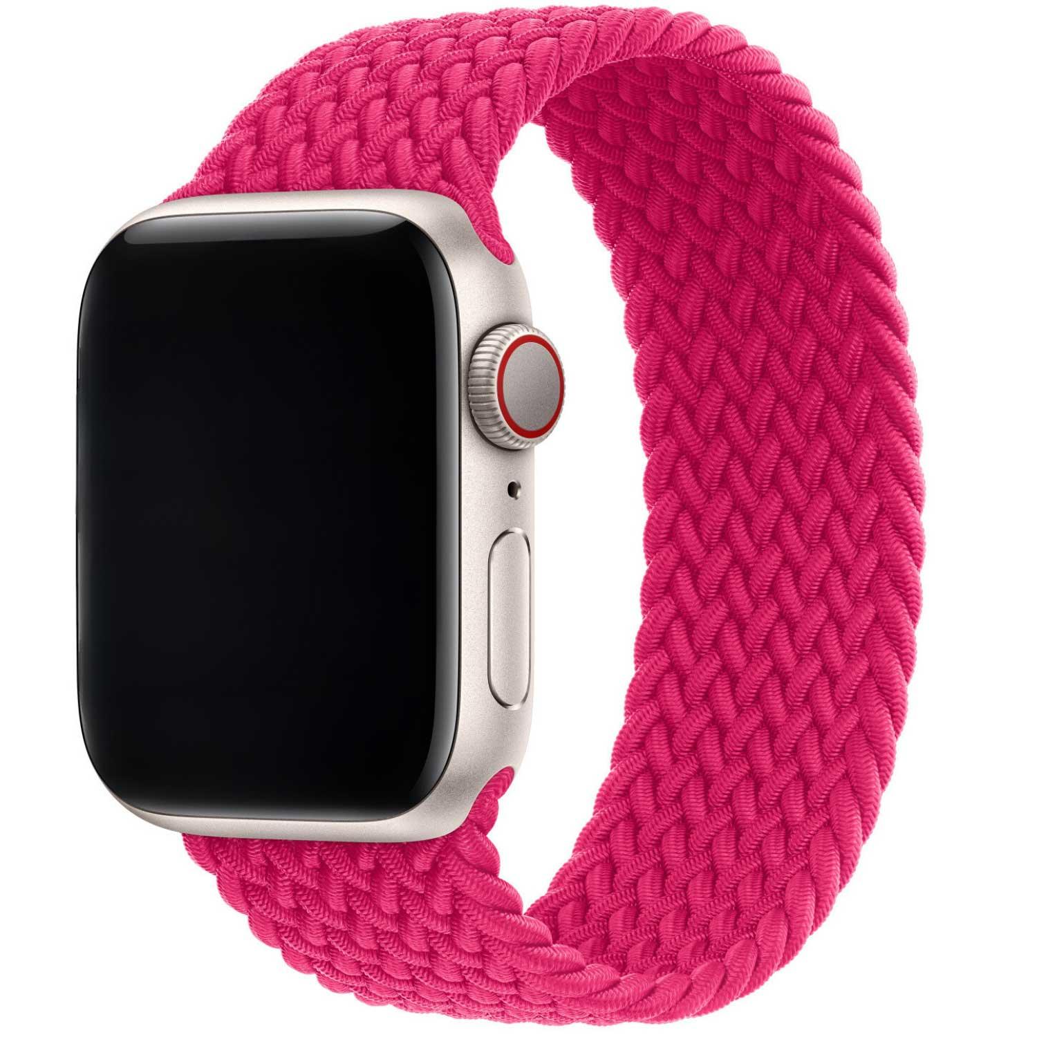 Apple Watch Armband Onyx – geflochten – Solo Loop – Nylon – Himbeere