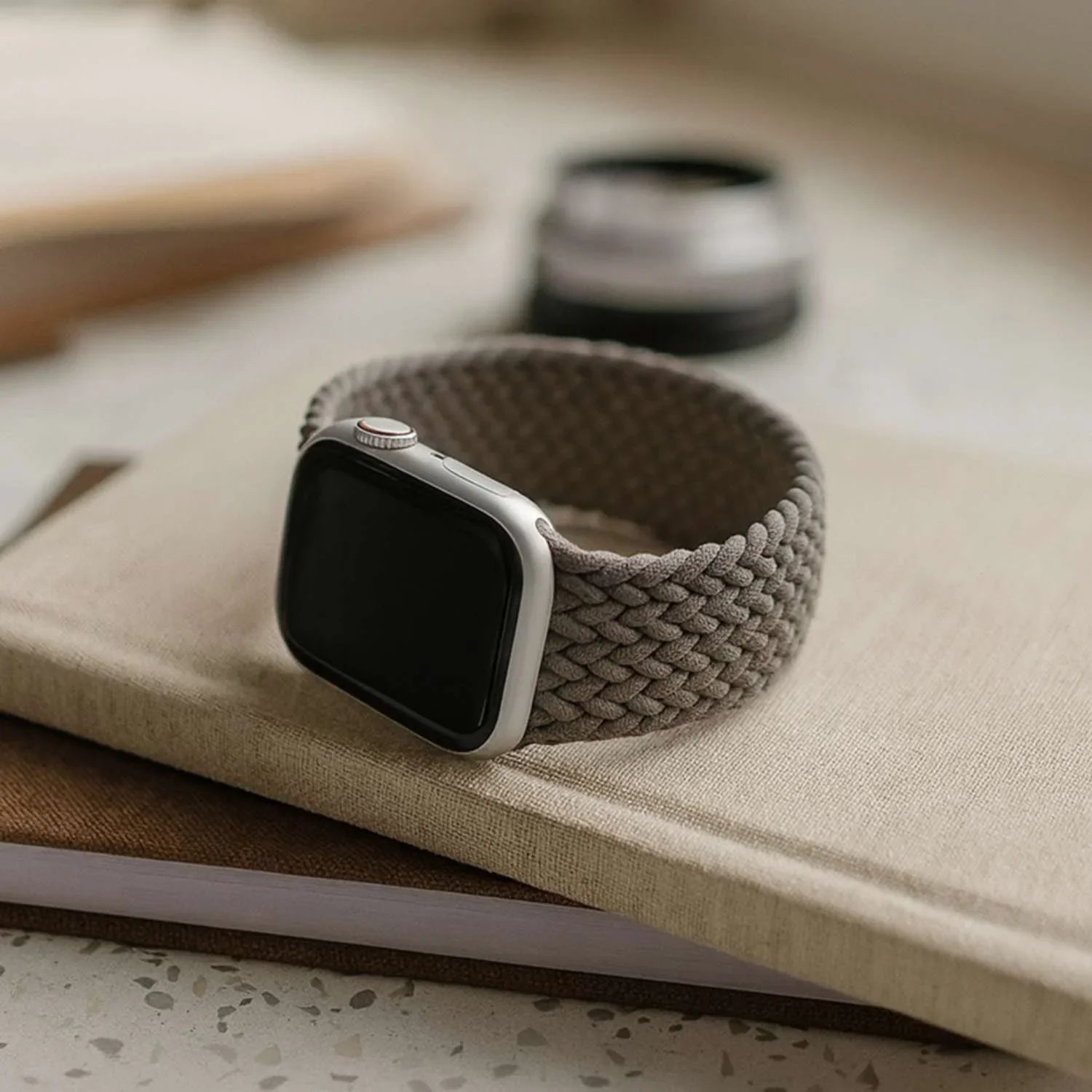 Apple Watch Armband Onyx – geflochten – Solo Loop – Nylon – Clay