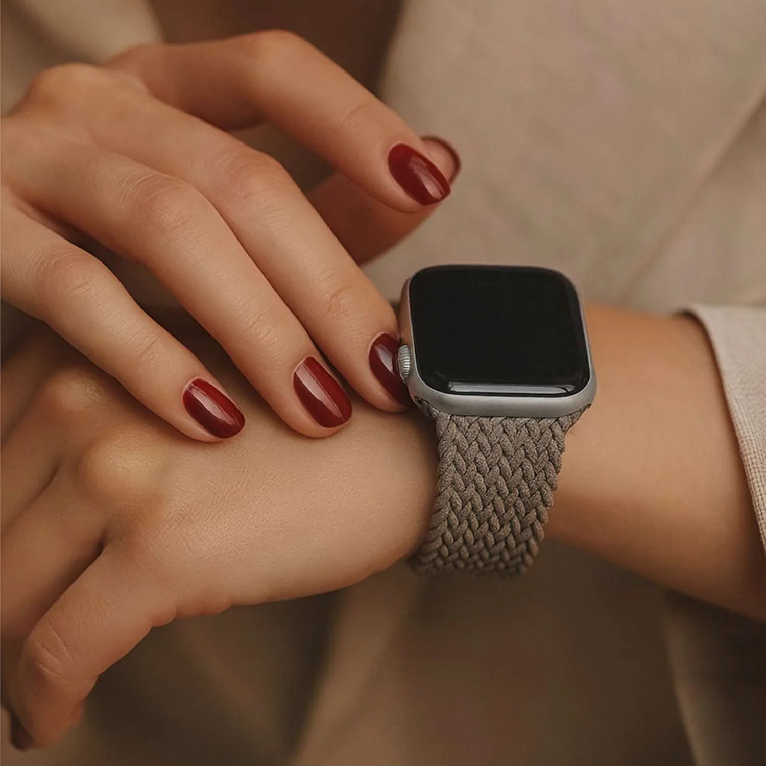 Apple Watch Armband Onyx – geflochten – Solo Loop – Nylon – Clay