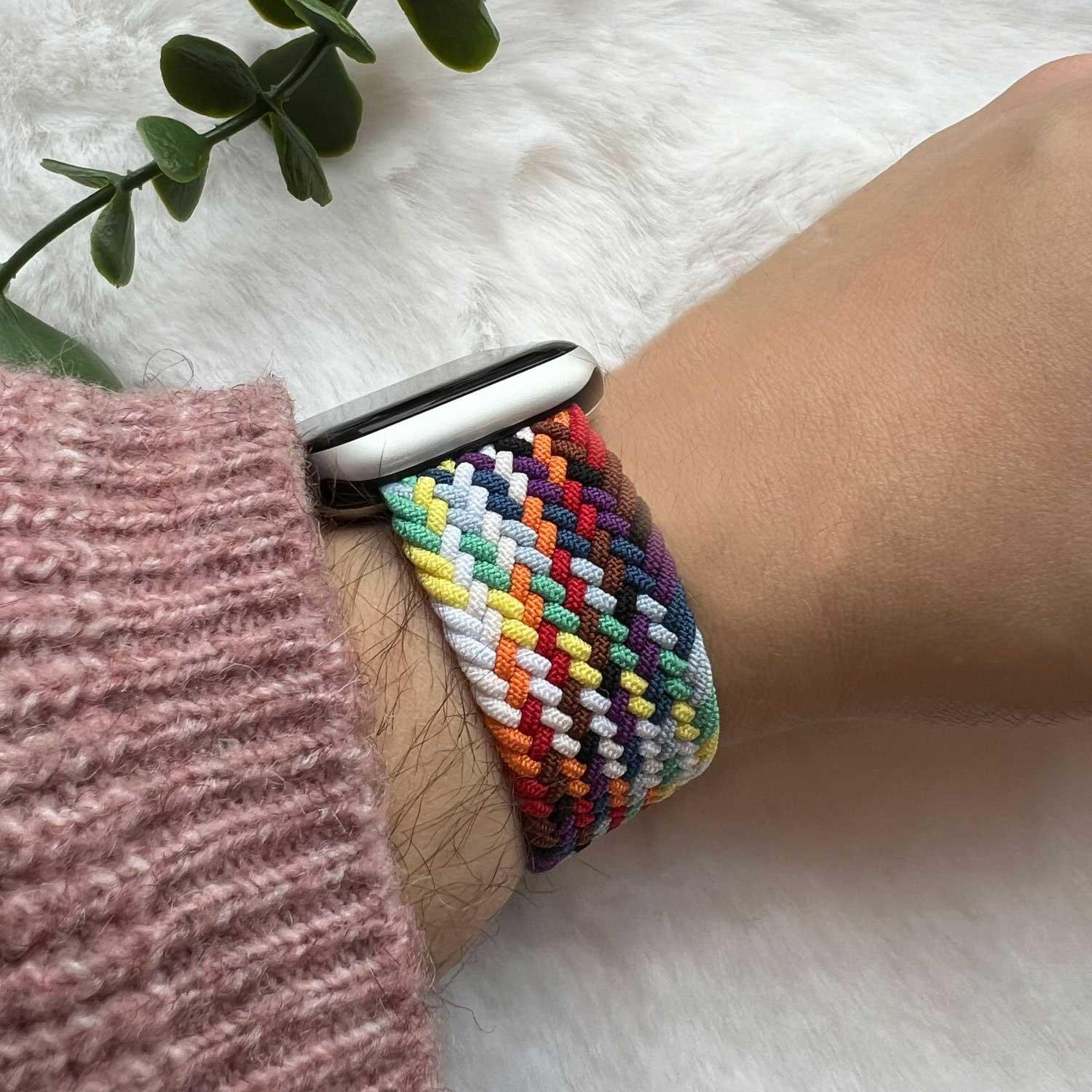 Apple Watch Armband – Nylon – Geflochtenes Solo Loop – Bunt Hell