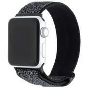 Apple Watch Armband – Nylon – Gewebte Schnalle – Glitzer Schwarz