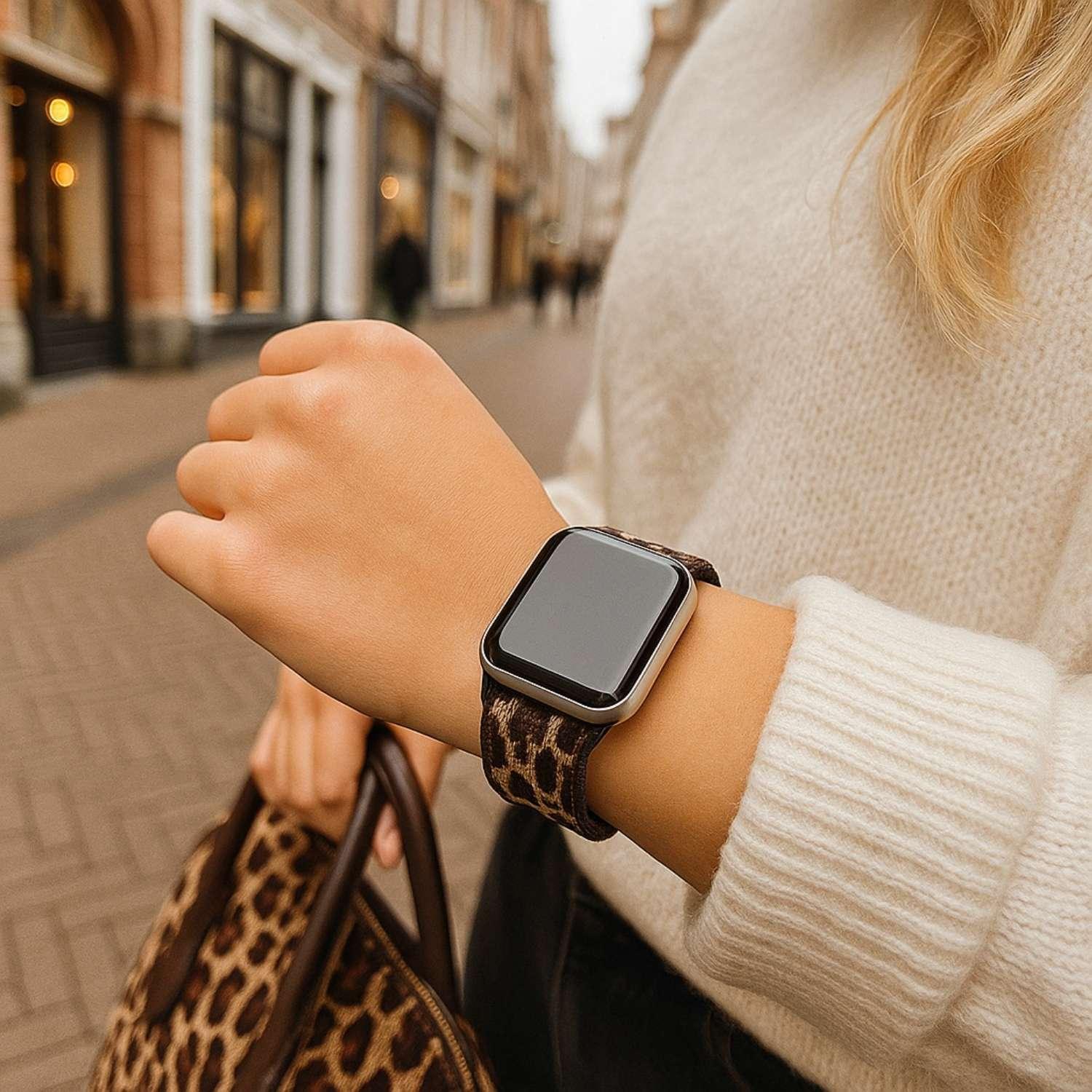 Apple Watch Armband – Nylon – geflochtene Schnalle – Leopard