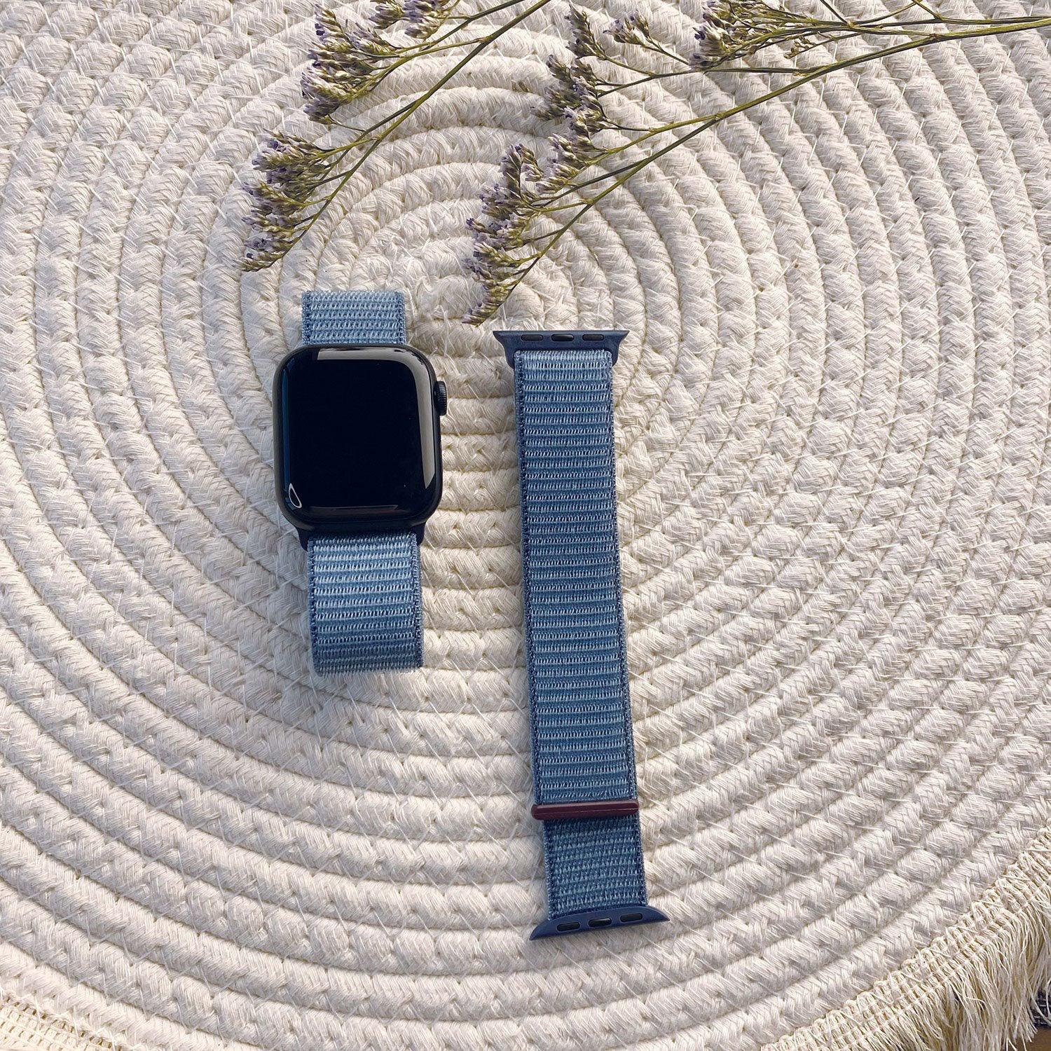 Apple Watch Armband Nexora - gewebt - Nylon - Winterblau