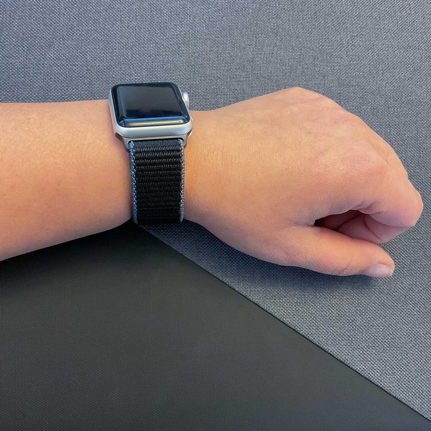 Apple Watch Armband – gewebt – Nylon – Holzkohle