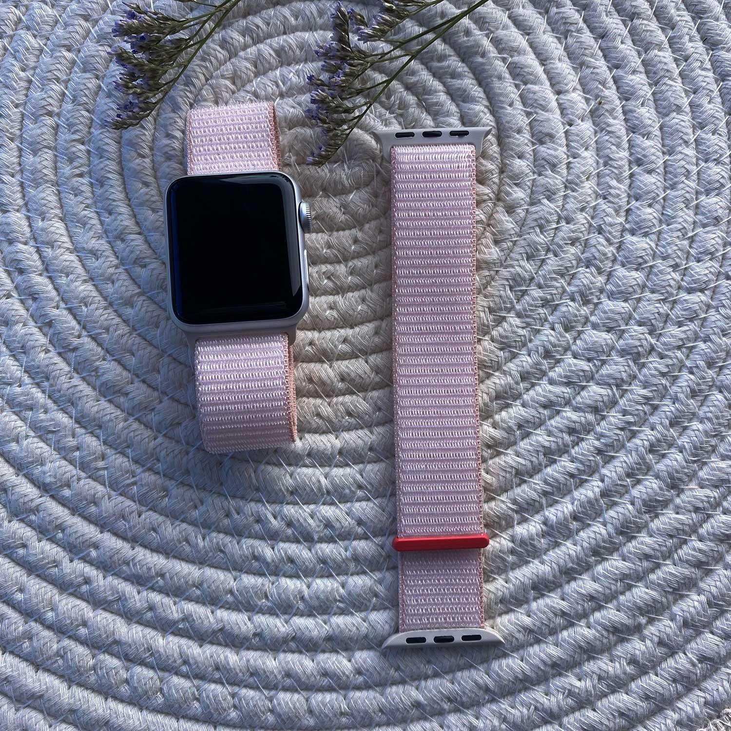 Apple Watch Armband Nexora - gewebt - Nylon - Hellrosa