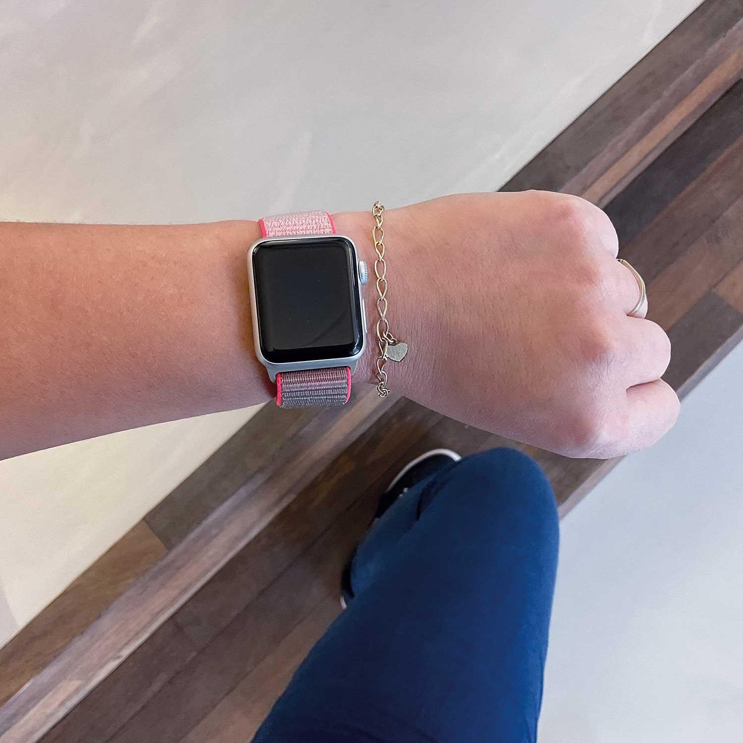 Apple Watch Armband Nexora – gewebt – Nylon – Neonpink