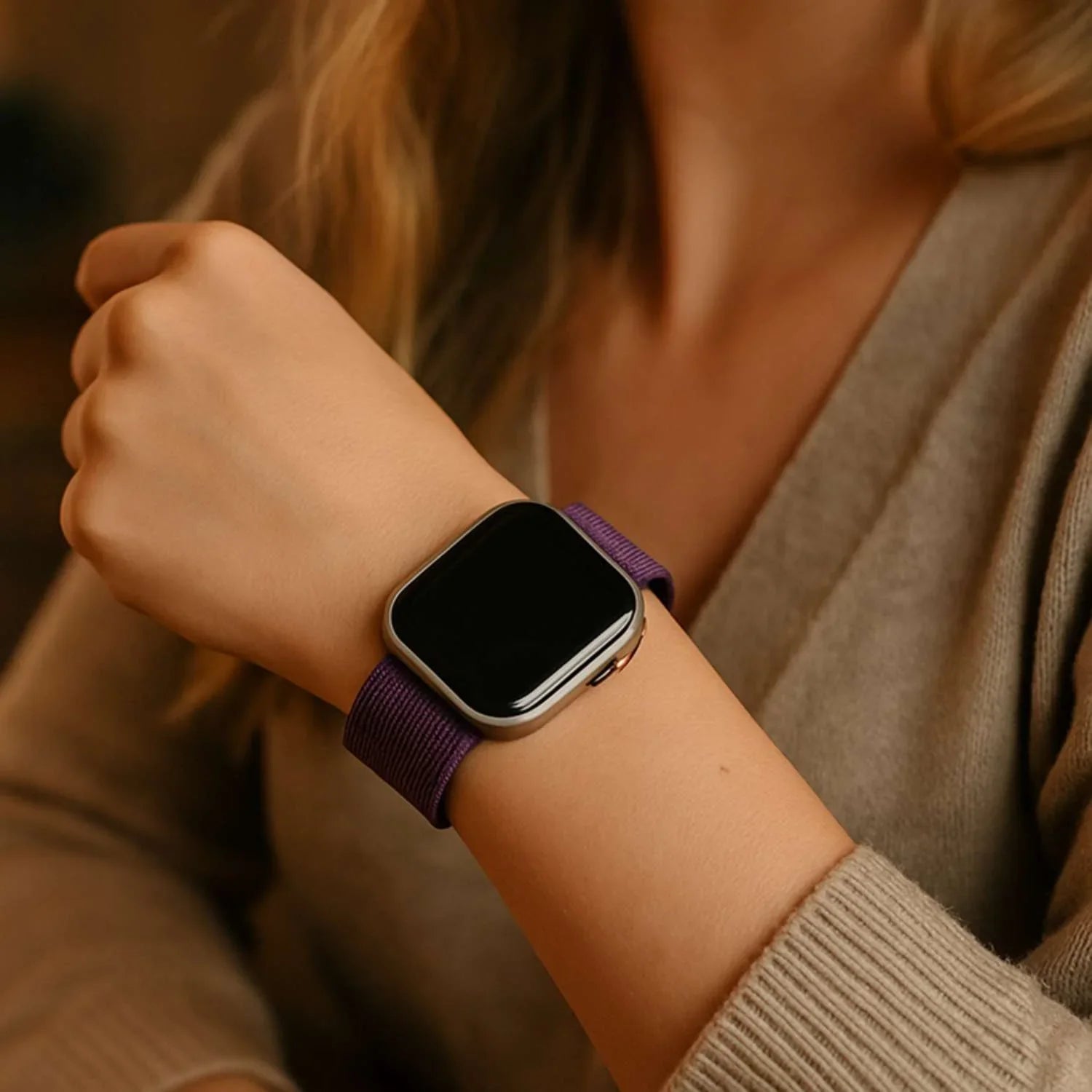 Apple Watch Armband Osvo – geflochten – Nylon – Pflaumenlila