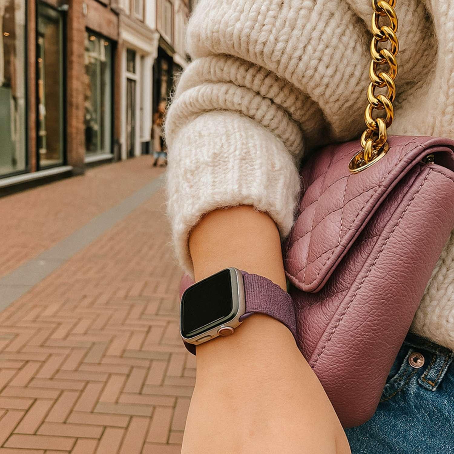 Apple Watch Armband Osvo – geflochten – Nylon – Pflaumenlila