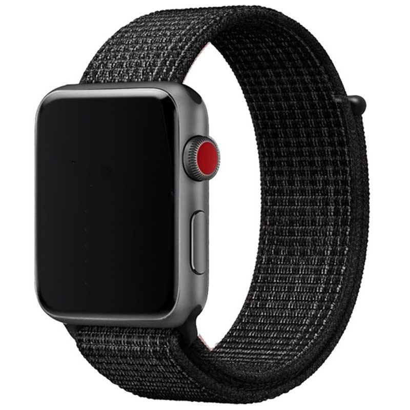 Apple Watch Armband Osvo - gewebt - Nylon - Reflektor Schwarz