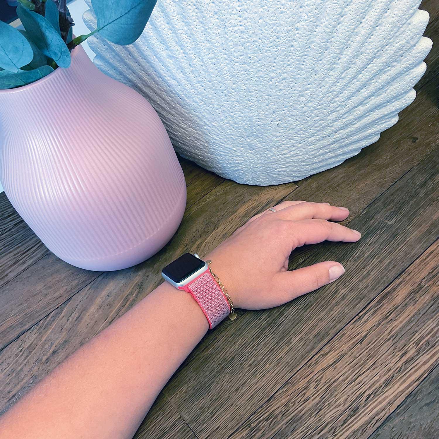 Apple Watch Armband Osvo - gewebt - Nylon - Rosa