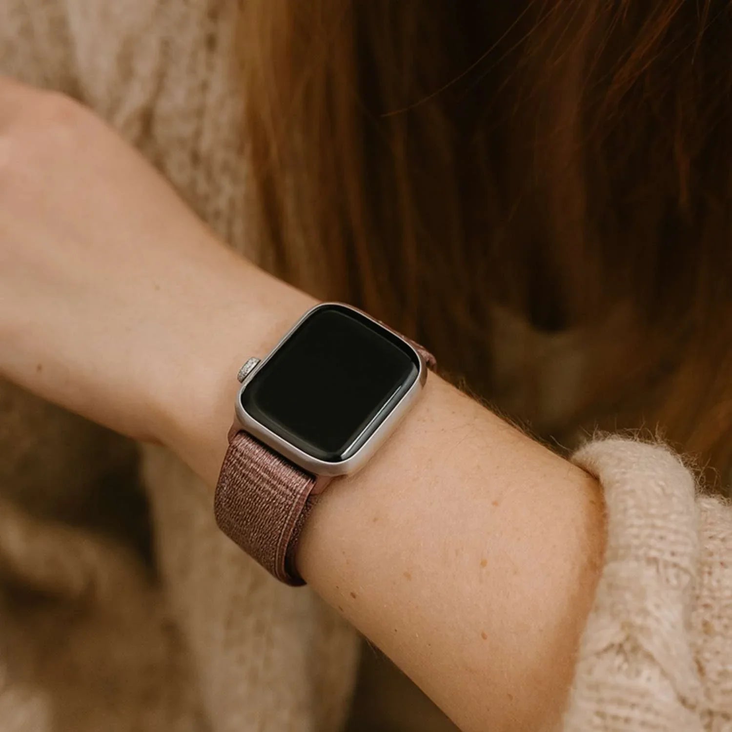 Apple Watch Armband Osvo - gewebt - Nylon - Smokey Mauve