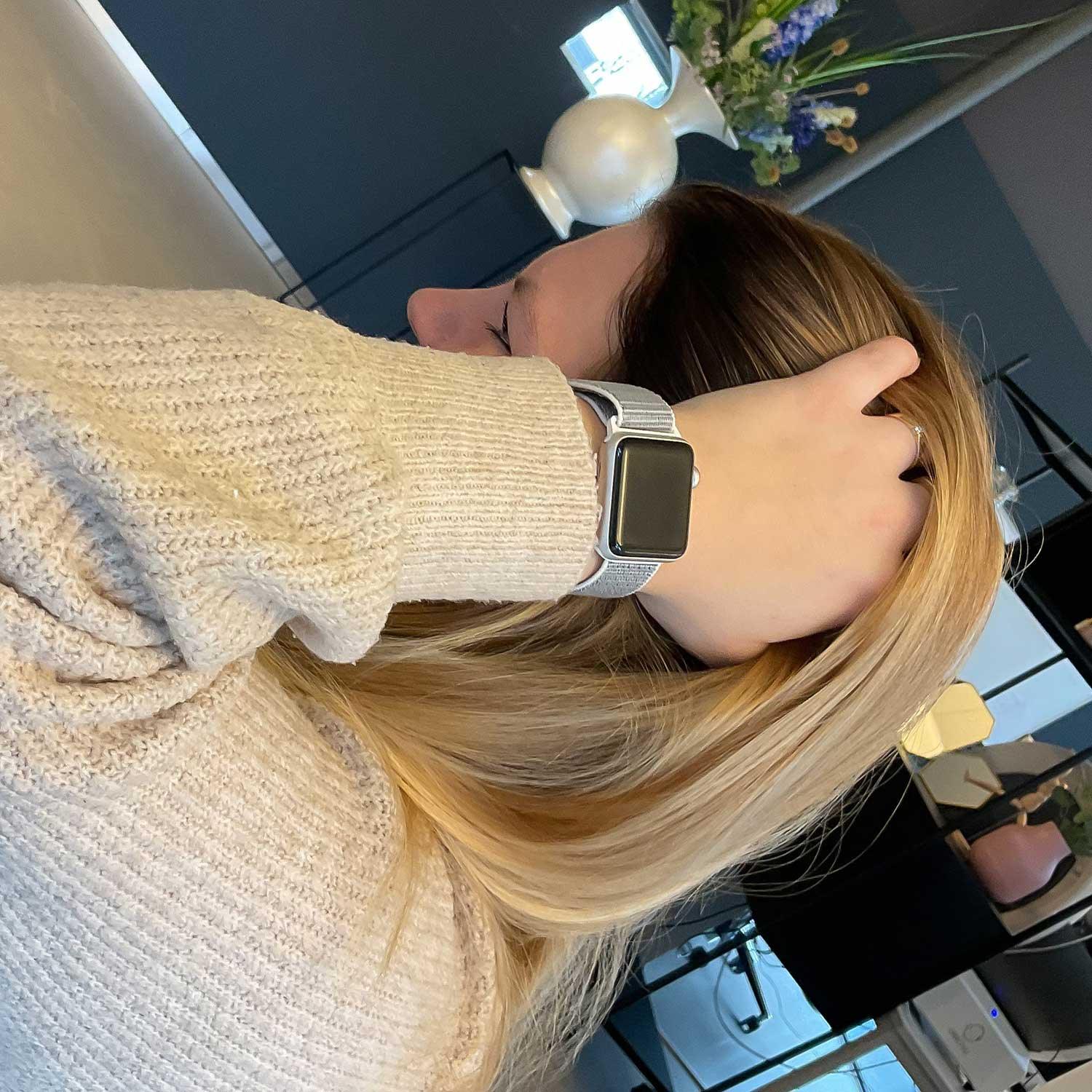 Apple Watch Armband Osvo - gewebt - Nylon - Top Weiß