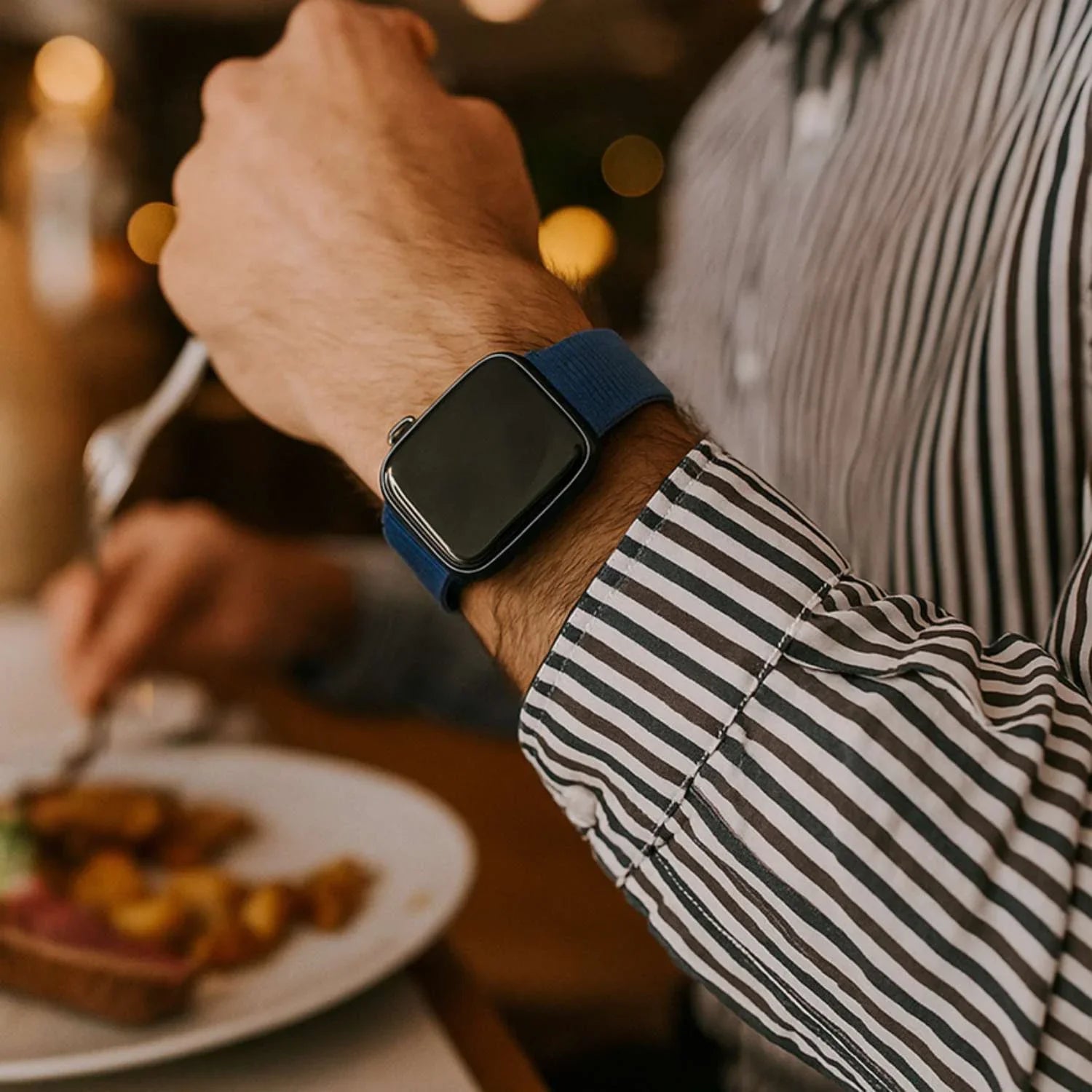Apple Watch Armband Nexora – gewebt – Nylon – Ozeanblau