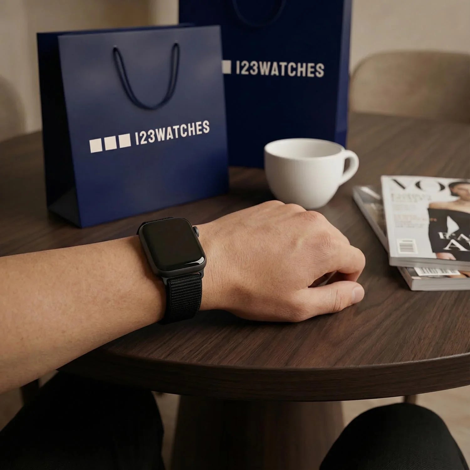 Apple Watch Armband Flyne – gewebt – Nylon – Schwarz