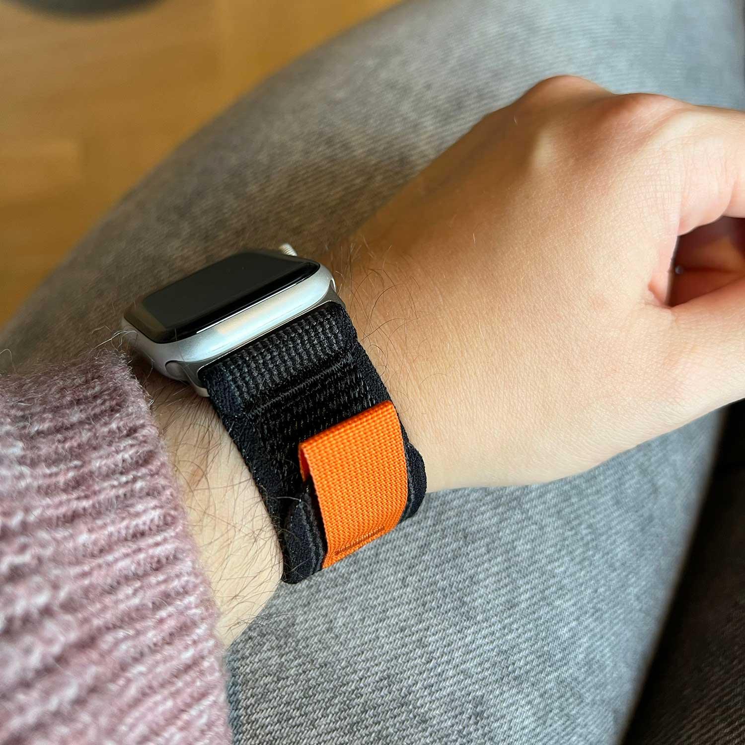 Apple Watch Armband Trail - Nylon - Schwarz Grau