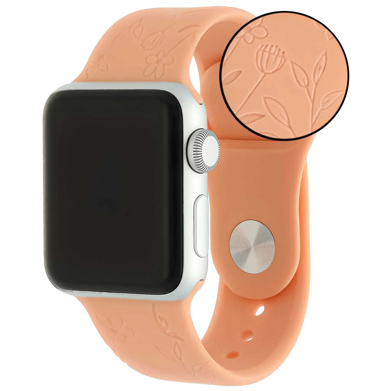 Apple Watch Druckarmband – Silikon – Blumen orange