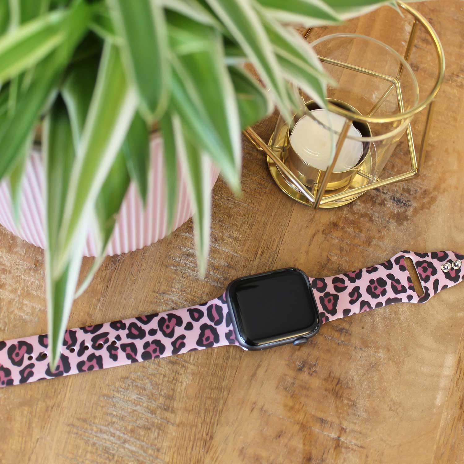 Apple Watch Printarmband - Silikon - Panther Hellrosa