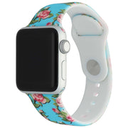 Apple Watch Print Armband – Silikon – Pfingstrose Hellblau