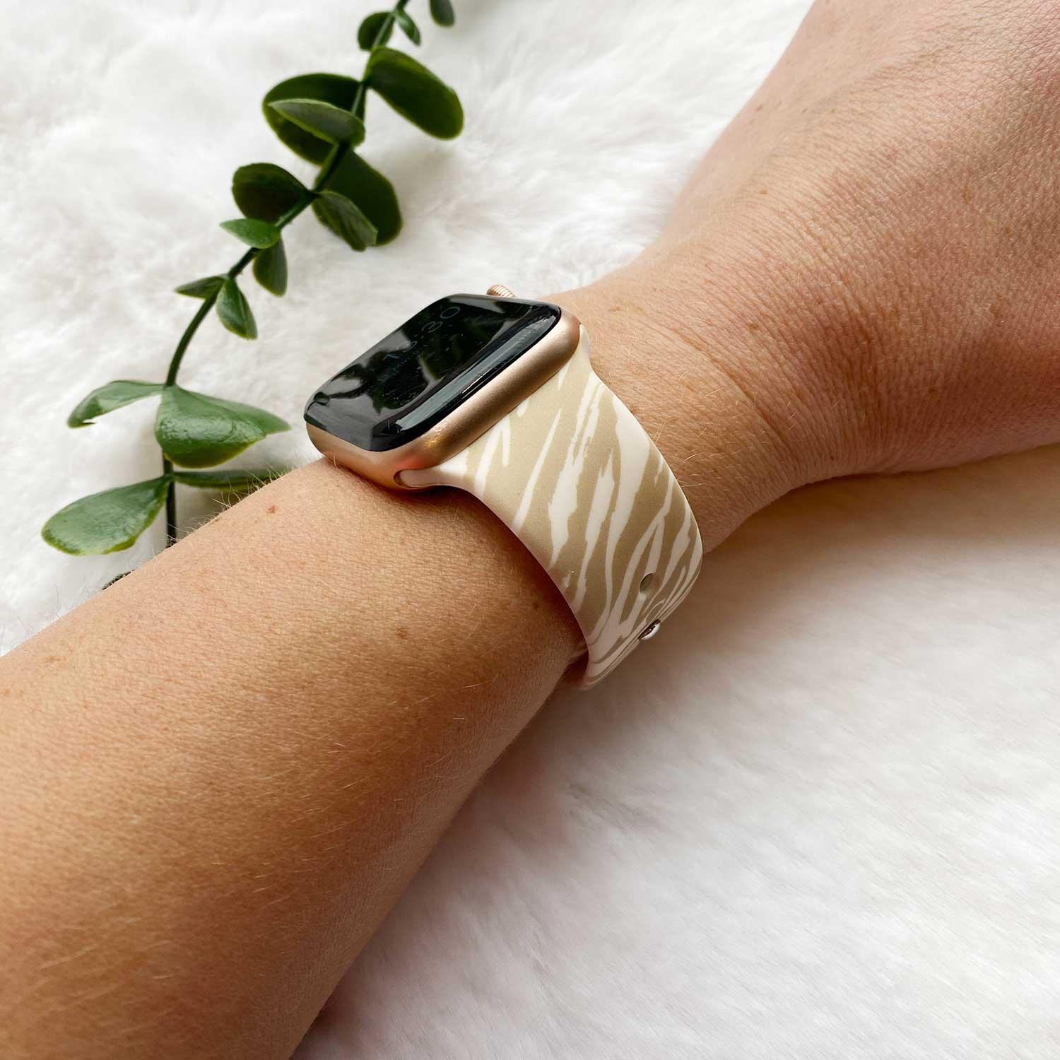Apple Watch Printarmband – Silikon – Zebra Beige