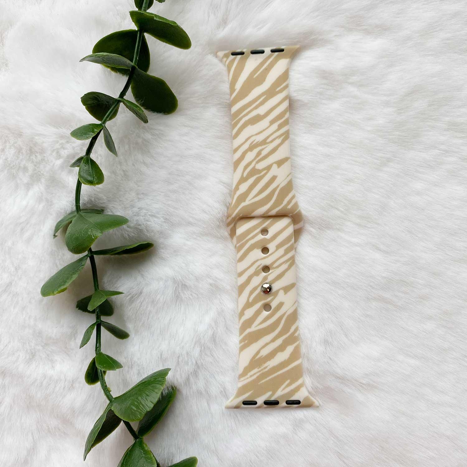 Apple Watch Printarmband – Silikon – Zebra Beige
