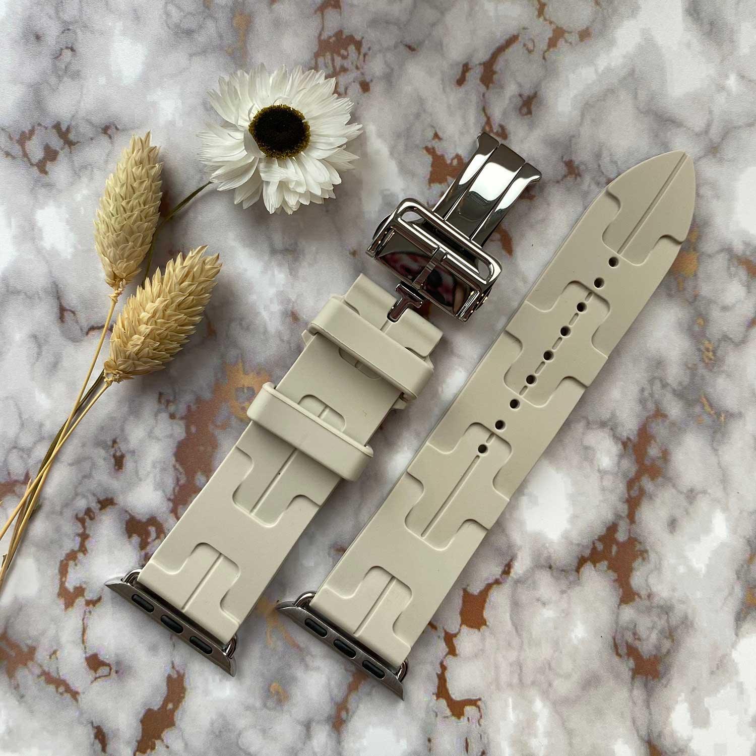 Apple Watch Armband Kilim - Silikon - Beige