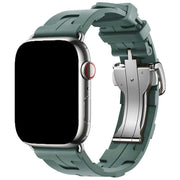 Apple Watch Armband Kilim - Silikon - Tannengrün