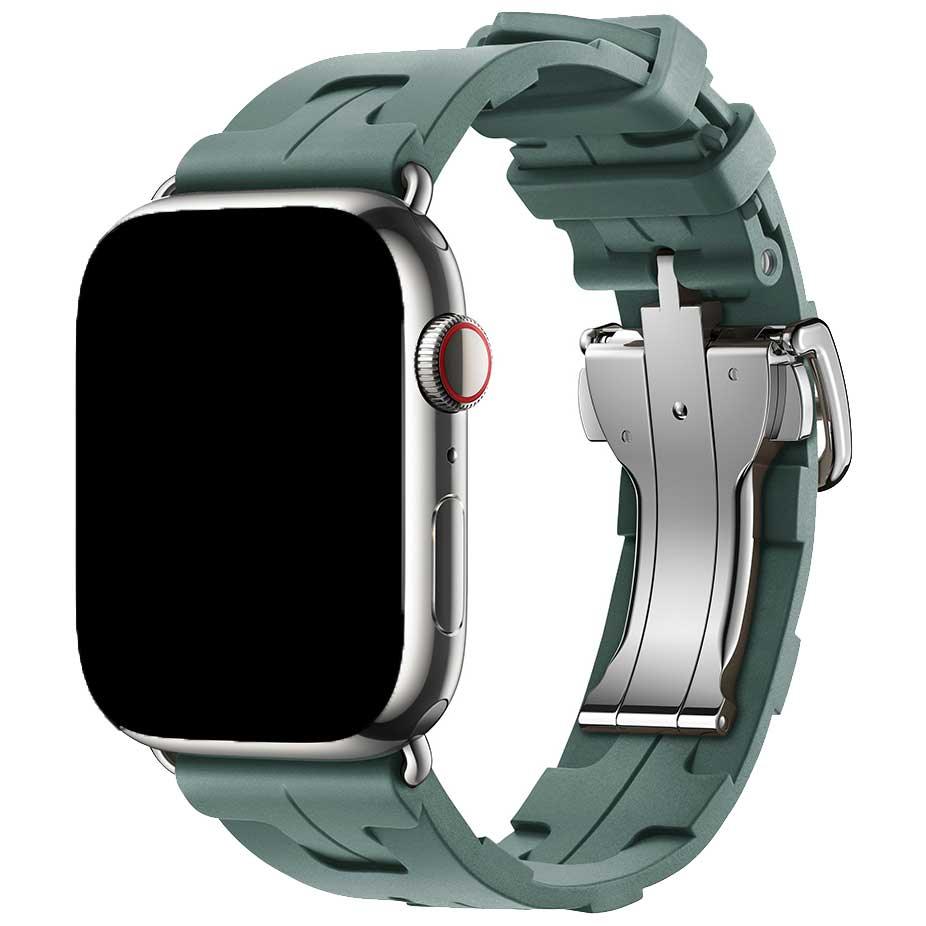 Apple Watch Armband Kilim - Silikon - Tannengrün
