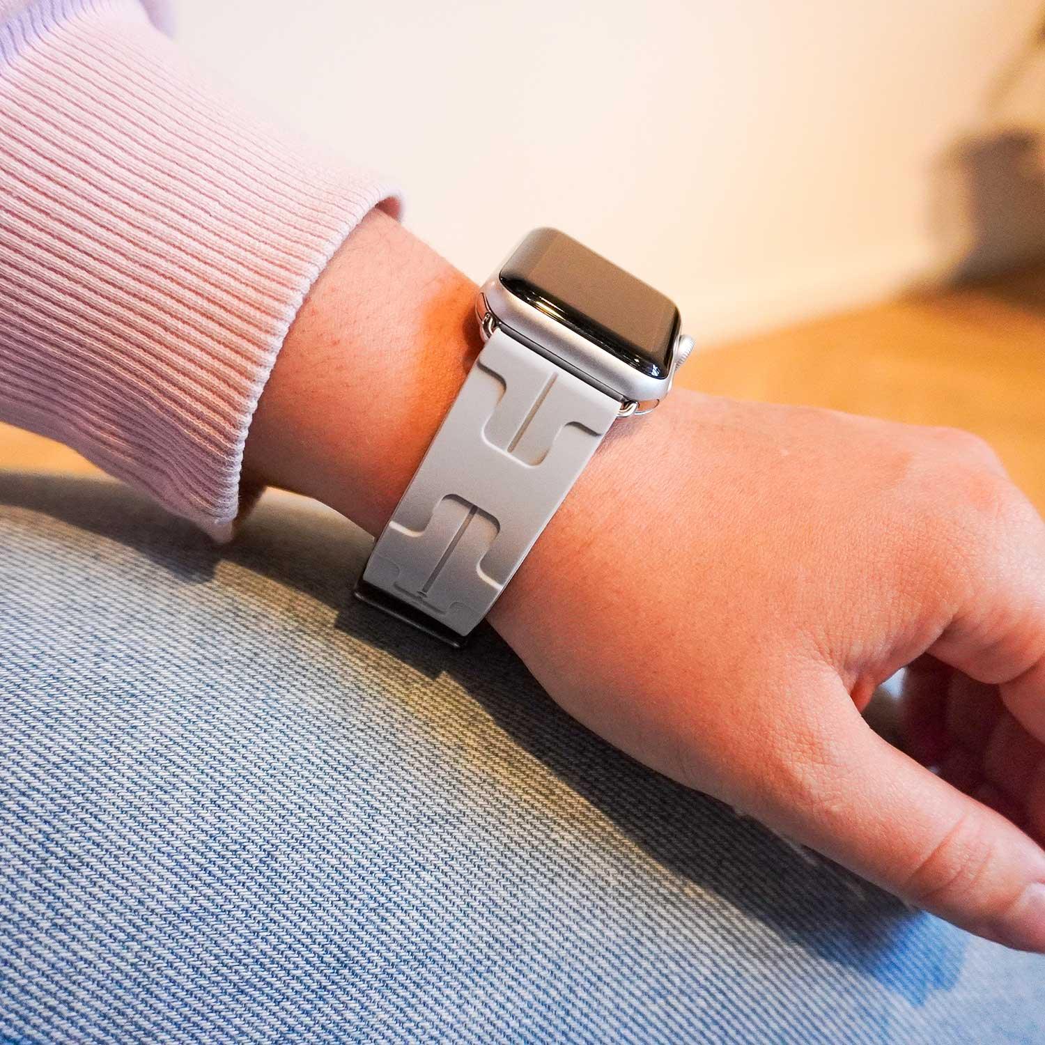 Apple Watch Armband Kilim - Silikon - Grau