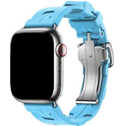 Apple Watch Armband Kilim - Silikon - Himmelblau
