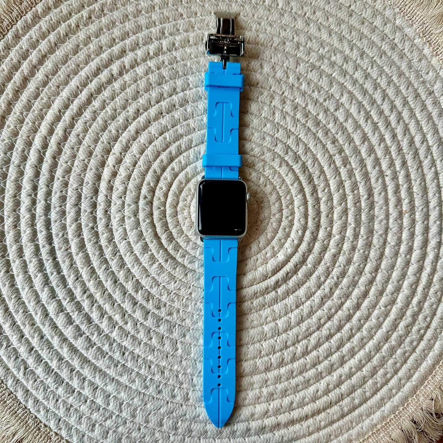 Apple Watch Armband Kilim - Silikon - Himmelblau
