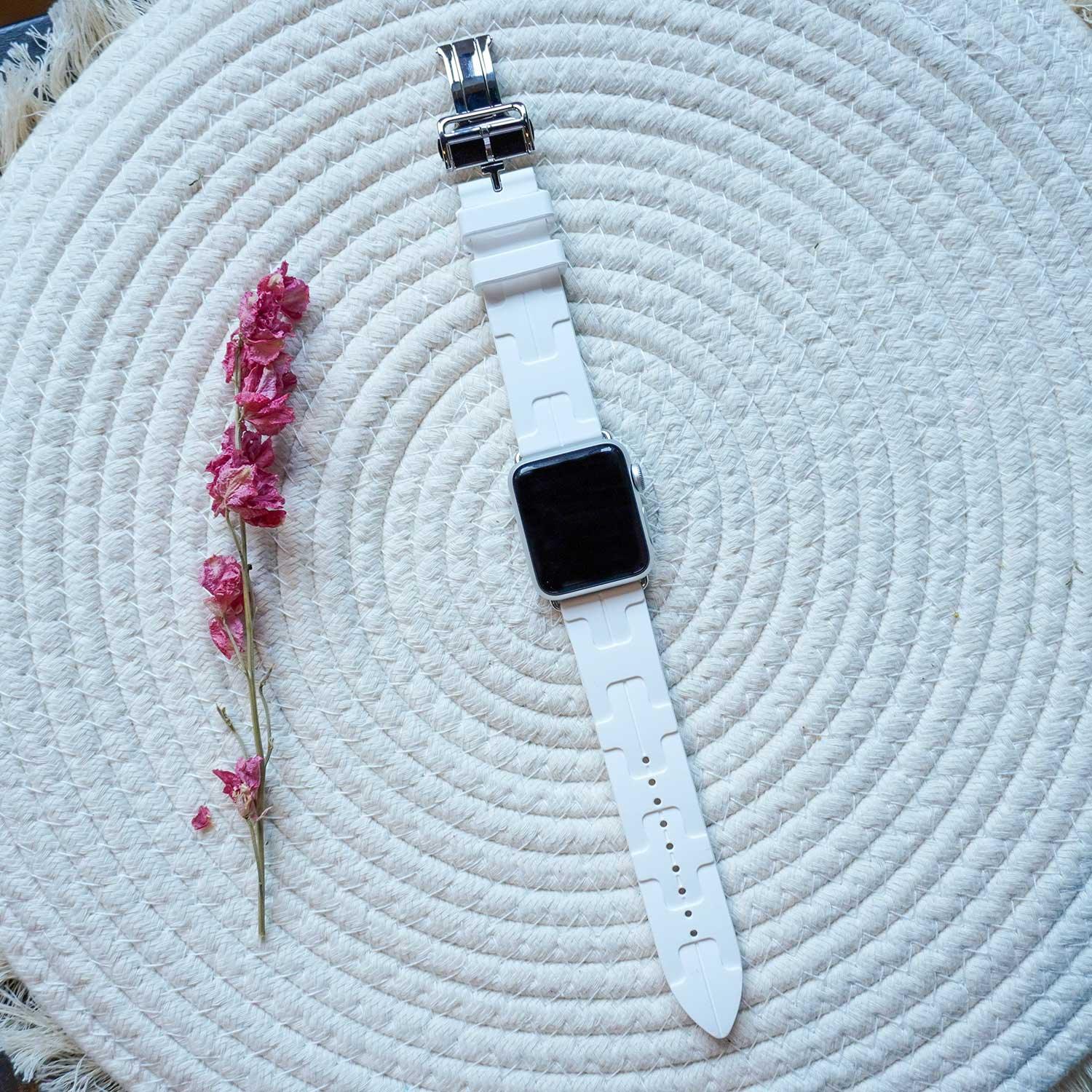 Apple Watch Armband Kilim - Silikon - Weiß