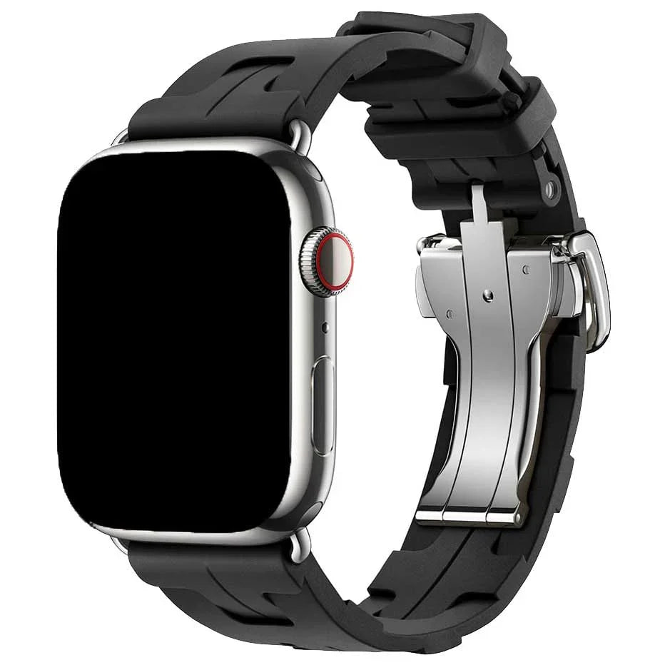Apple Watch Armband Kilim - Silikon - Schwarz