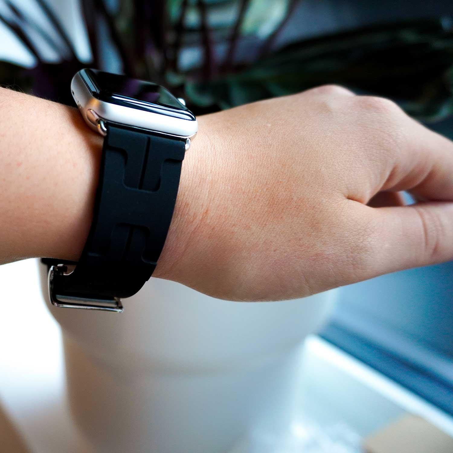 Apple Watch Armband Kilim - Silikon - Schwarz