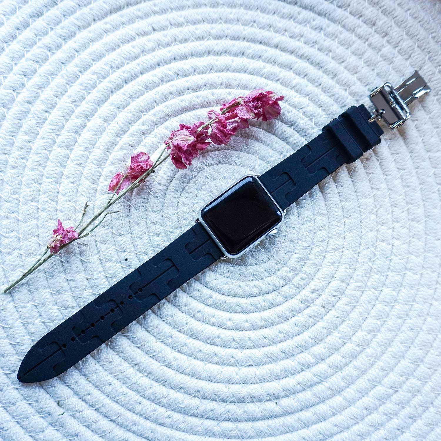 Apple Watch Armband Kilim - Silikon - Schwarz