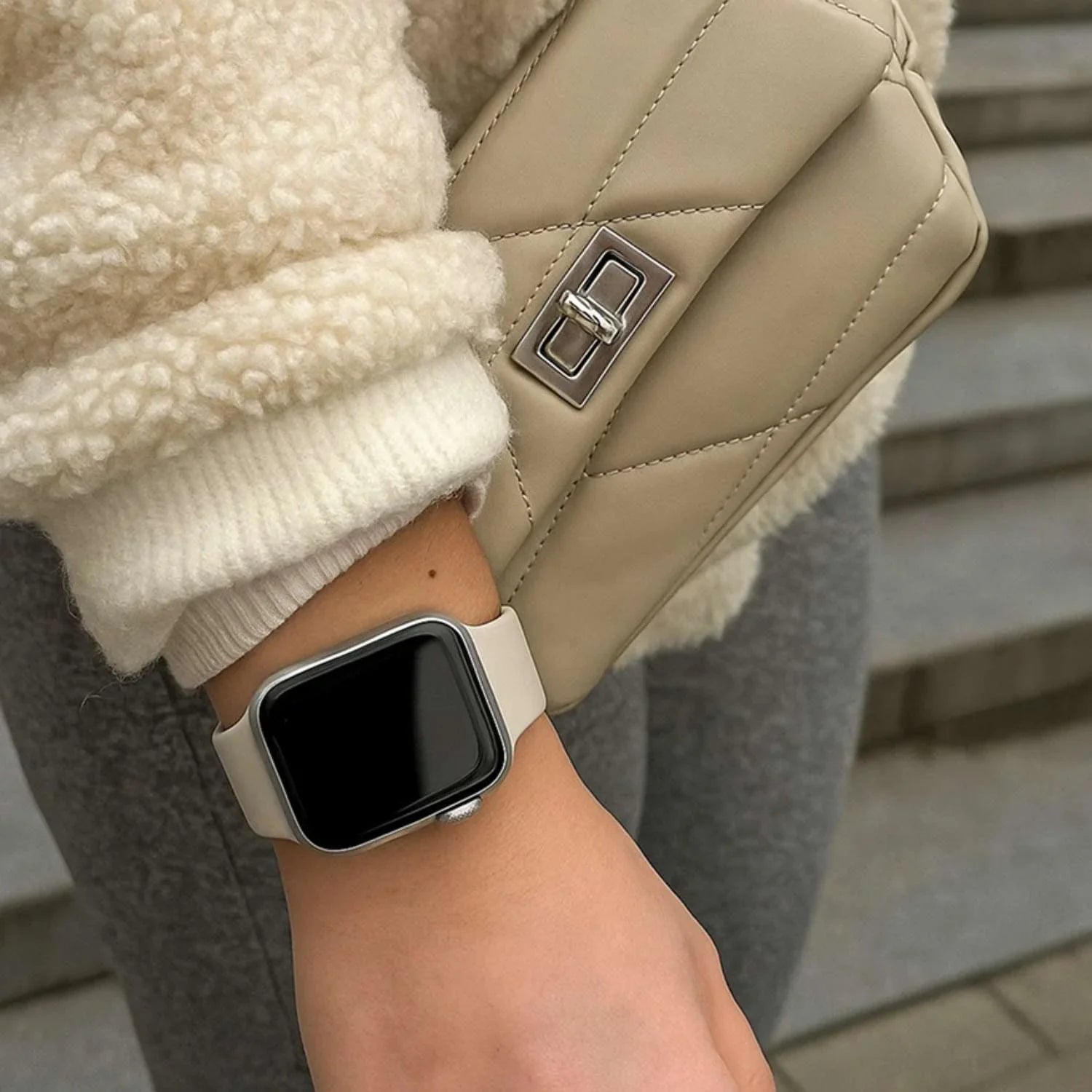 Apple Watch Armband Savro - Silikon - Steingrau