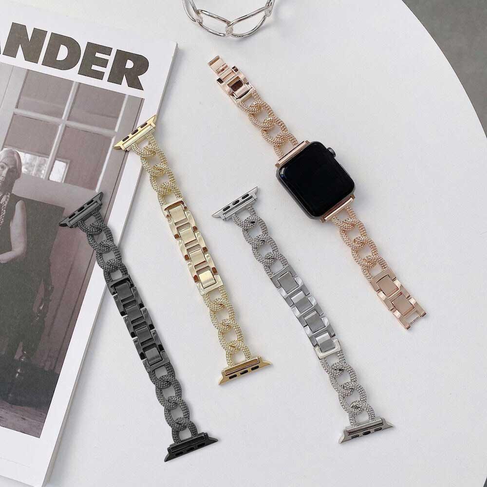 Apple Watch Armband Gliederkette - Edelstahl - schwarz