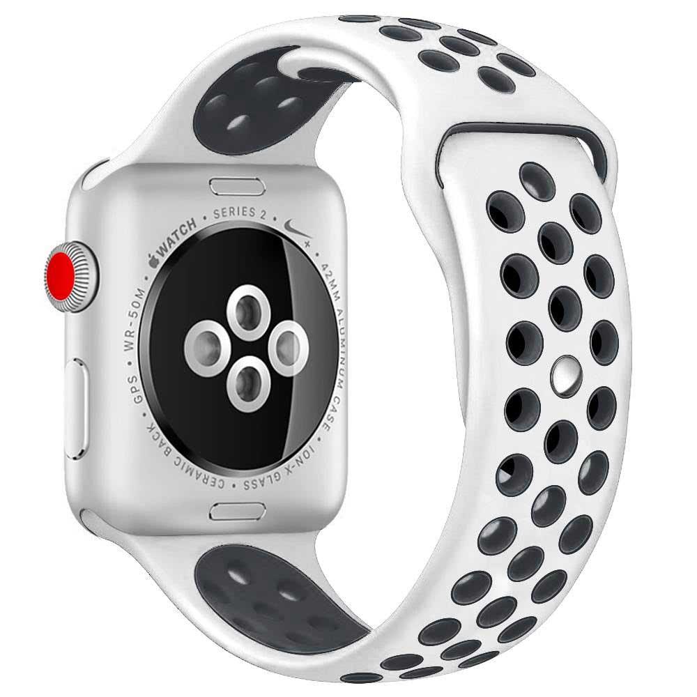 Apple Watch Armband Stryde - doppelt - Silikon - Weiß Schwarz