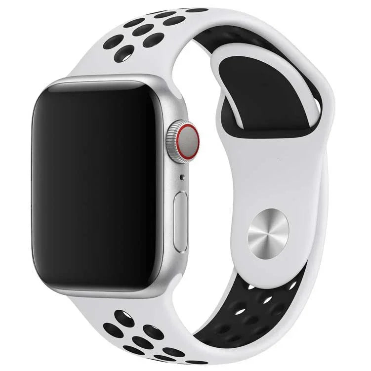 Apple Watch Armband Stryde - doppelt - Silikon - Weiß Schwarz