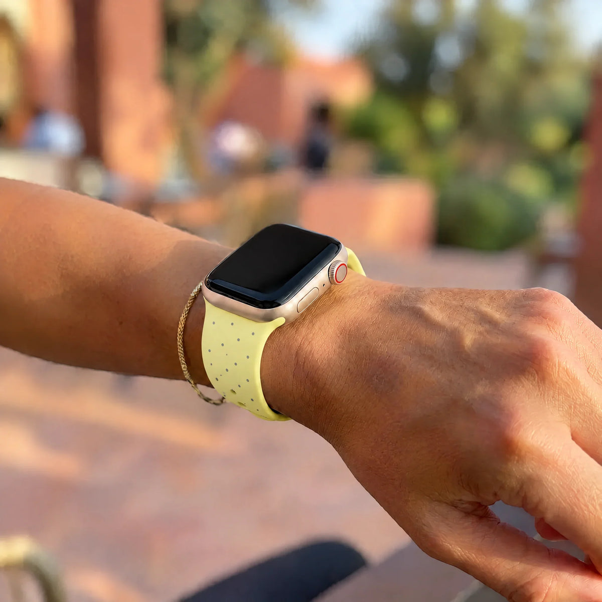 Apple Watch Armband Dots - Silikon - Gelb