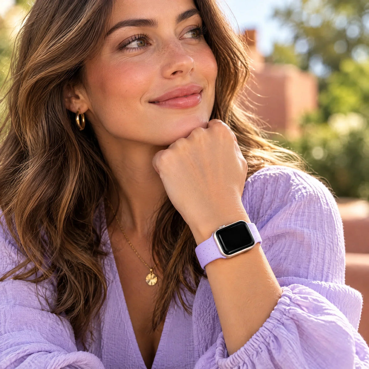 Apple Watch Armband Dots - Silikon - Lila