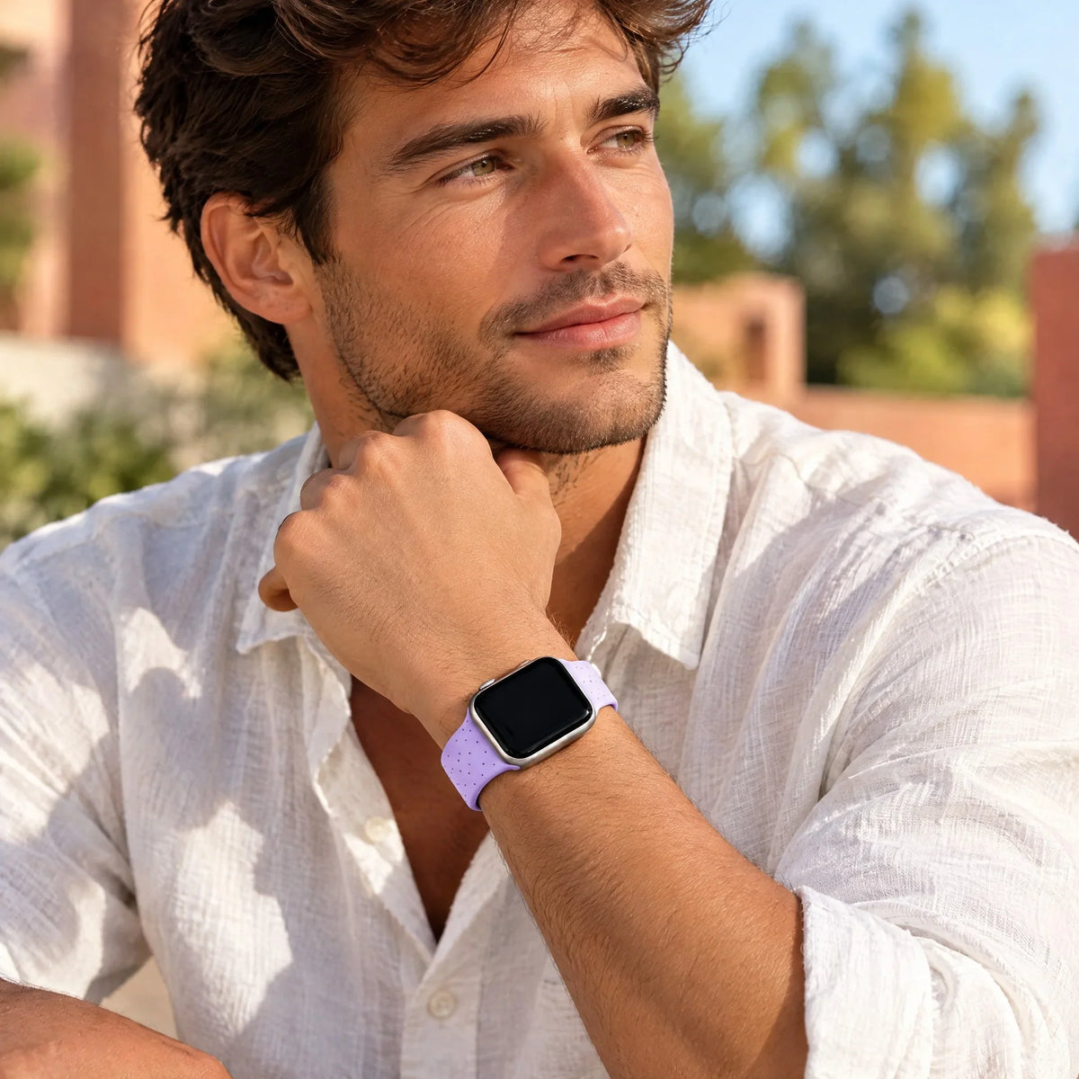 Apple Watch Armband Dots - Silikon - Lila