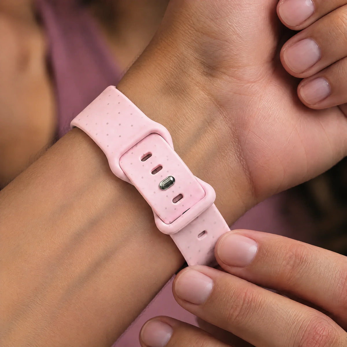 Apple Watch Armband Dots - Silikon - Rosa