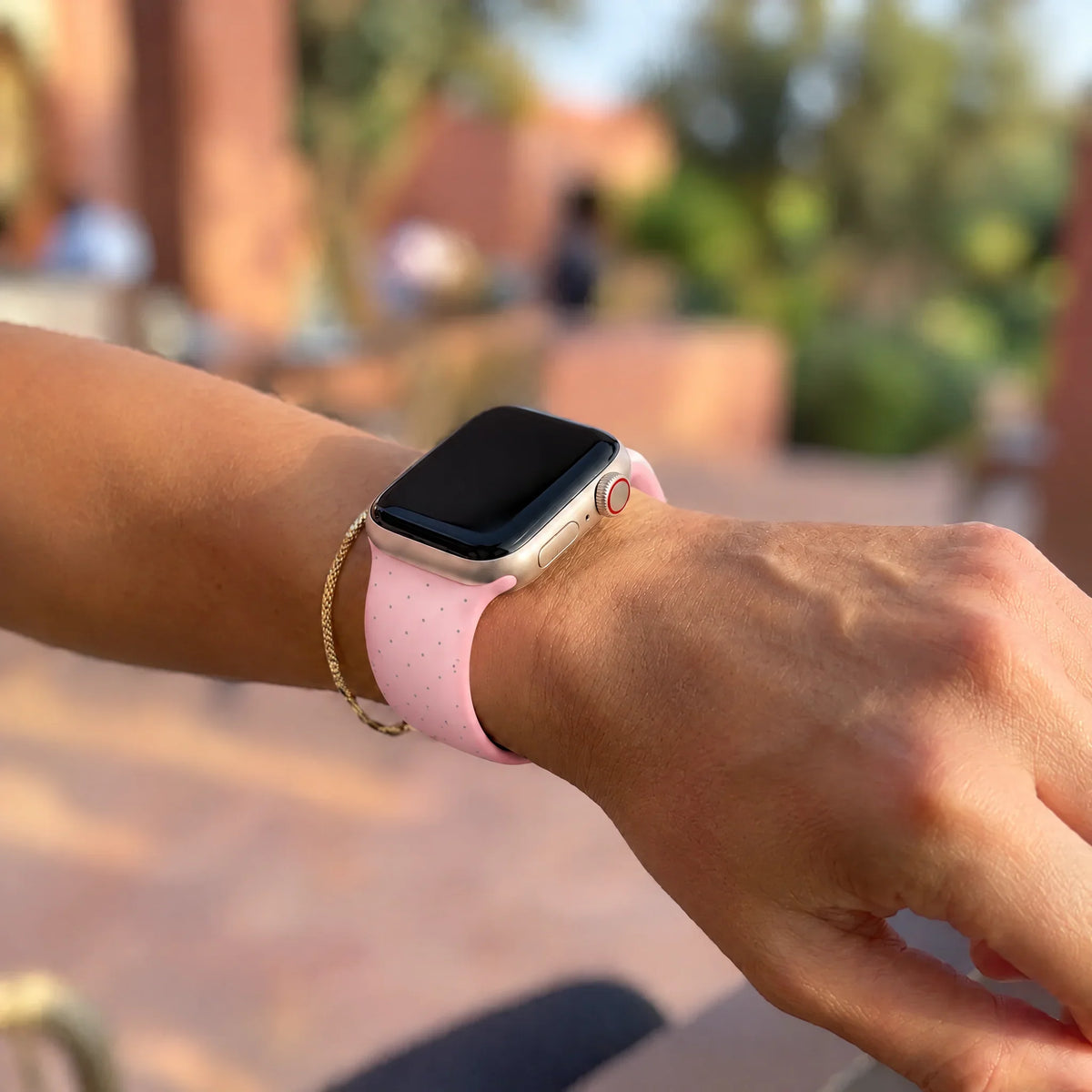 Apple Watch Armband Dots - Silikon - Rosa