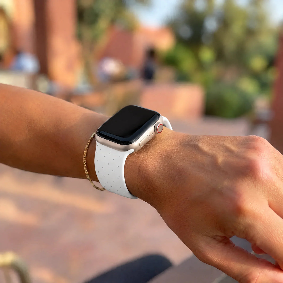 Apple Watch Armband Dots - Silikon - Weiß