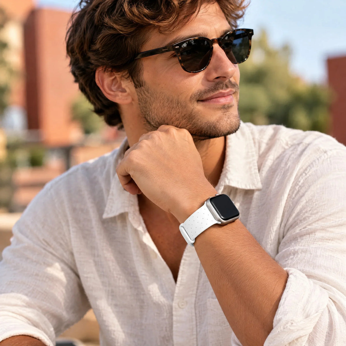 Apple Watch Armband Dots - Silikon - Weiß